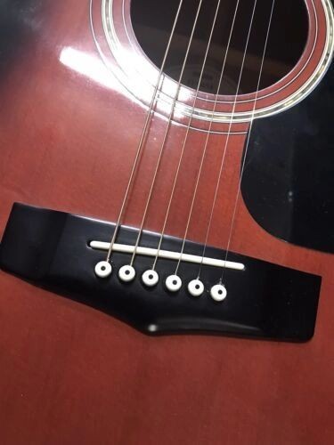 Yamaha FJ-645A jumbo body acoustic guitar made in Taiwan violin red finish &case - Picture 5 of 12