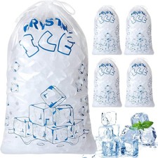 Ice Bags 8 lb with Drawstring, 50 Count Ice Bag Ice Machine, Heavy-Duty Reusable