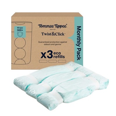 Tommee Tippee Twist & Click Windeleimer 1 Stück (3er Pack), bunt 