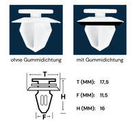 15X TüRverkleidung Clips Befestigung Klips Halter FüR Peugeot Weiß 6991T3