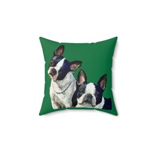 Captivating Boston Terriers Spun Polyester Throw Pillow