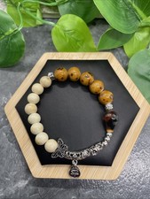 Handmade Ceramic Bead Beaded Stackable 6.25  Plus Stretch Bracelet New B227