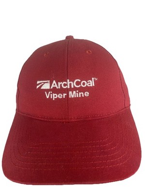 Arch Coal Viper Mine Cap Hat Adjustable Strap Red