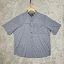 Wrangler ATG Shirt Mens 2XL Gray Short Sleeve Outdoor Performance Hiking Pocket