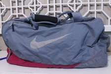 Nike Duffle Bag Gray Red Color Block Sports Workout Outdoors 23x14x13