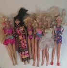 Vintage Barbie Fashion Doll Lot of 6 Articulated Blonde & Black Hair 1990s