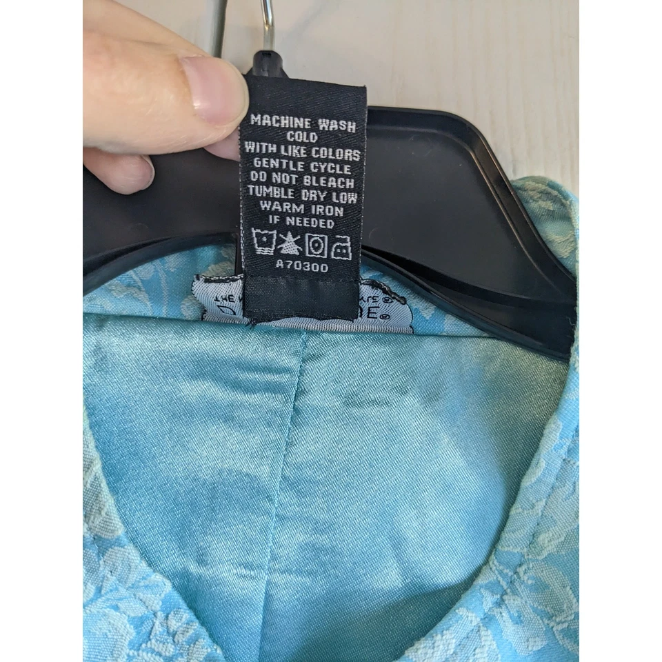 Dialogue Blue Floral Pattern Long Sleeve Button Down Blazer Jacket Size 1X - Изображение 4 из 4