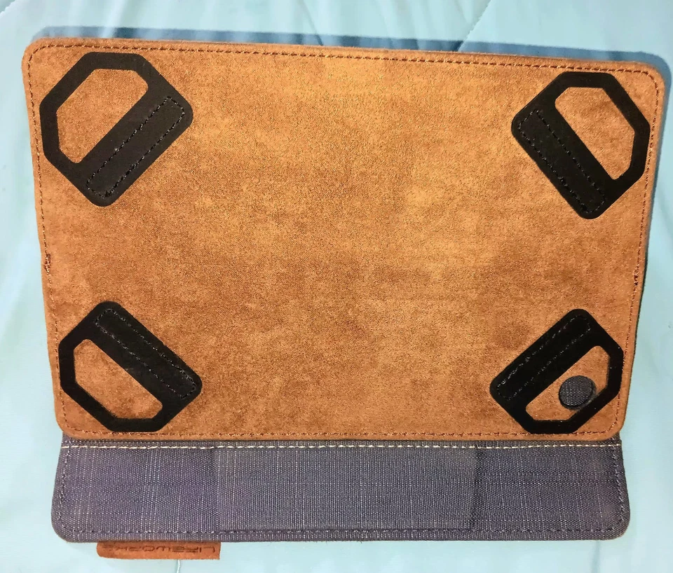 Lifeworks Case/Stand Tablets Color Blue Denim, Brown Suede On Inside 3 Angle Stn - Image 4 of 4