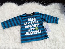 Langarmshirt Topomini 92 Jungen Pullover ich brabbel nicht.. blau