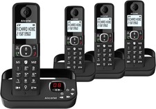 Alcatel F860 Voice Quad Cordless Phone with Call Block Landline - Loudspeaker