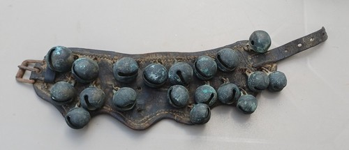 Ancien Collier à Grelots cuir