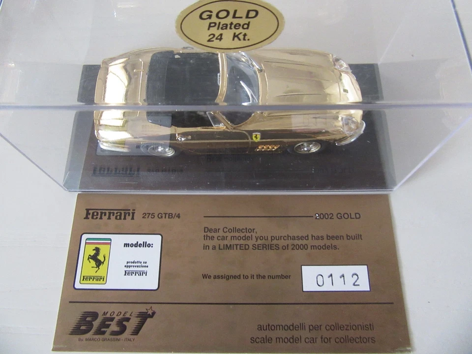 Modellismo statico - 1/43 -BEST Model - FERRARI 275 GTB/4 Spyder- Gold 24 kt - Immagine 4 di 4