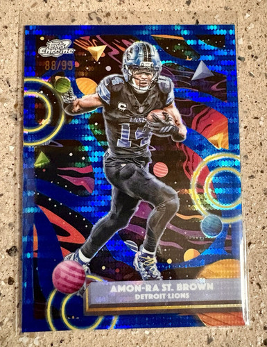 Topps Cosmic Chrome 2025 Amon-Ra St. Brown Blue Moon Refractor /99 🔥