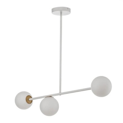 Pendelleuchte Gama 3 Hängeleuchte Lampe weiß 3-flammig Glas Stahl gold G9 LED