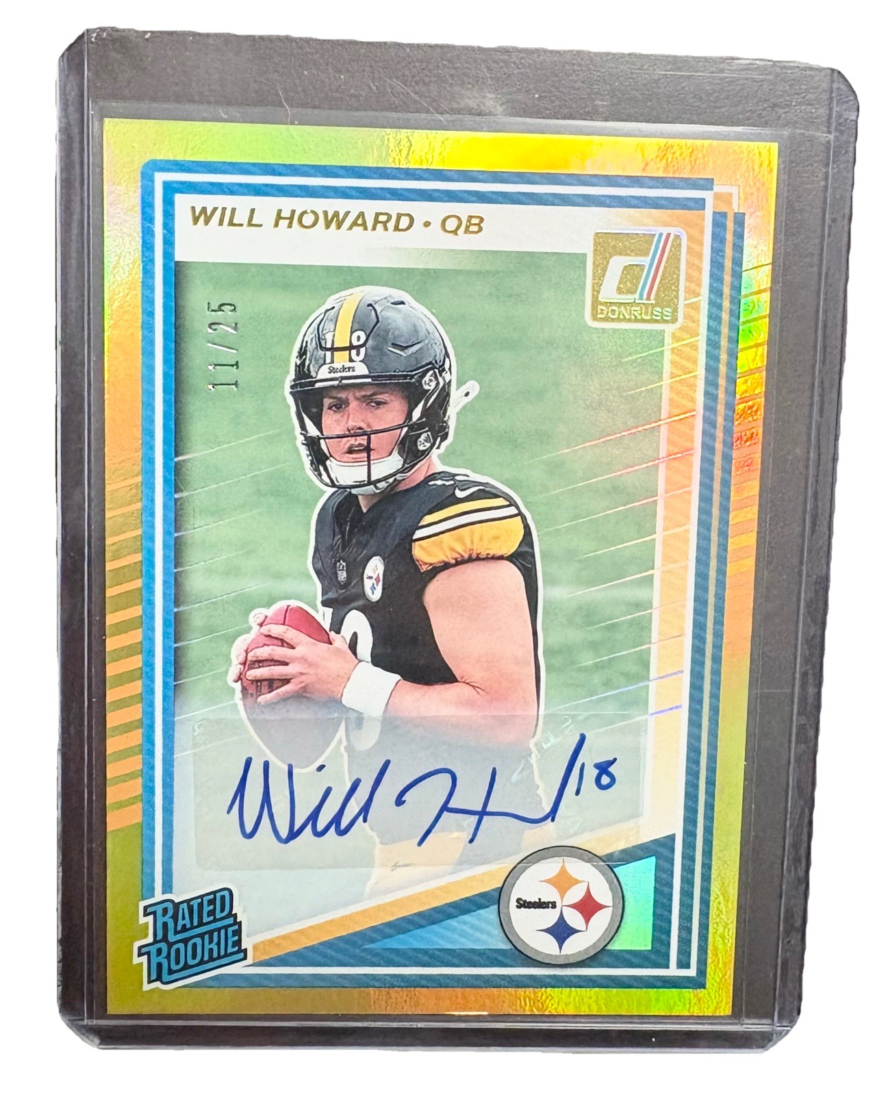 2025 Donruss Will Howard Rated Rookie GOLD Auto /25 #309 SP Steelers RC