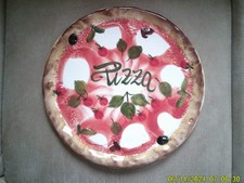 Pizzateller ital. Relief Keramik Tomate groß rund ca 37 cm