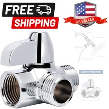 Solid Brass G1/2" Shower Arm, 3-Way Diverter Valve for Handheld and Fixed Spr...