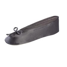 Women's Satin Ballerina Slippers with Classic Ribbon 8-9 Mineral Soft Tie Bow