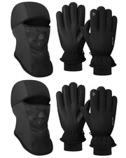 4 Pcs Winter Skiing Set Balaclava and Thermal Touchscreen Ski Gloves, Breatha...