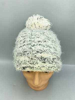 Pugs Premium Beanie Cap Womens Gray White Pom Pom Winter Warmth Hat