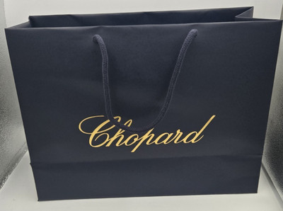 Chopard Papier Geschenktüte 36 cm x 27 cm x 14 cm mit Band & dicken Seilgriffen *Neu mit Etikett*