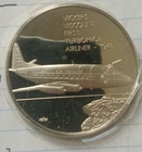 Franklin Mint Sterling Silver Round Bullion Flight History 1948 Vickers Viscount