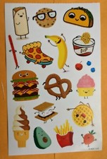 Comida, helado, donuts, emoji. Hoja individual de pegatinas de todos los días