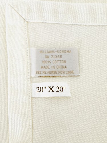 William Sonoma Hotel Dinner Napkin, Reusable Cloth 20x20" Formal Napkin - Picture 5 of 6