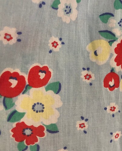 vtg 70s LOUNGE AROUND Housecoat Sz L/XL Blue Floral Robe Pockets Short Sleeves - Picture 8 of 16