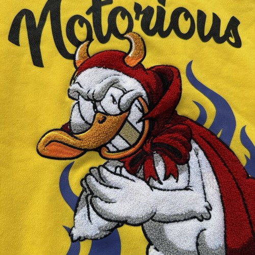 Black Pike Sweater Mens Sz L Yellow Duck Drip Stitched Duck Motion - Picture 5 of 10