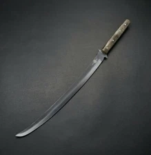 THE HUNTER'S CHOICE 25" HI-CARBON STEEL HUNTING SWORD WITH LEATHER SHEATH