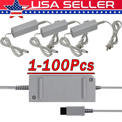 AC Power Supply Charging Adapter Cable Charger For Nintendo Wii U GamePad Lot