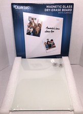 NEW/SEALED Quartet Magnetic Glass Dry Erase Board 11.8  x11.8  w/Marker  Magnets