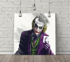 HEATH LEDGER JOKER SQUARE CANVAS WALL ART FLOAT EFFECT/FRAME/POSTER PRINT-GREEN