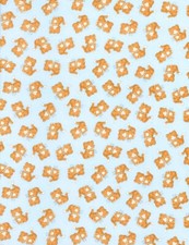 Animal Fabric - Small Brown Cat Kitten Light Blue - Timeless Treasures YARD