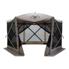 Gazelle G6 12x12ft 6 Side Pop Up Portable 8 Person Gazebo Tent, Desert Sand