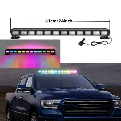 24''LED 12-30V Notfallwarnung Gefahr Blitz Strobe Leuchtfeuer Lichtleiste Warnung