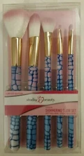 Studio 35 Beauty Shimmering Glow 5 Piece Brush Set Limited Edition Brand New