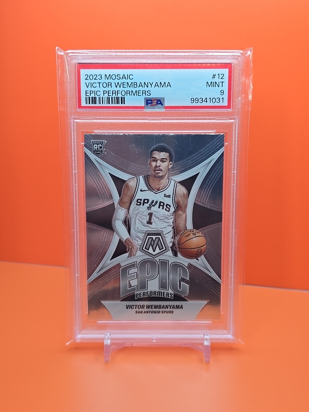 ⚫️⚪️⚫️ 2023 MOSAIC VICTOR WEMBANYAMA #12 EPIC PERFORMERS INSERT PSA 9 ⚫️⚪️⚫️