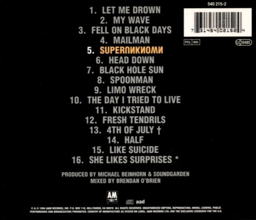 Soundgarden – Superunknown - CD-Album - A&M Records – 540 215-2 - Bild 4 von 4