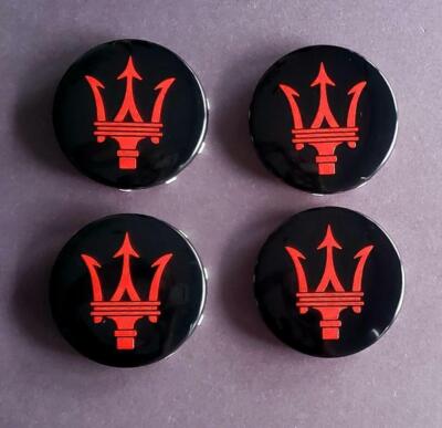 4pcs New Maserati Ghibli GTS Centre Wheel Centre Cap Set Badge Black/Red