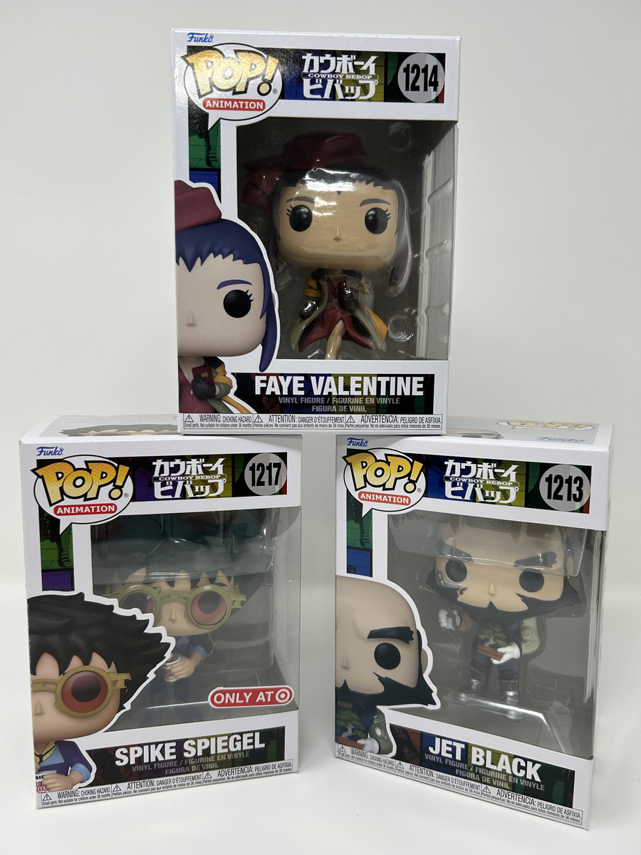 Funko Pops! Cowboy Bebop Lot Of 3Spike #1217 And Faye #1214 Jet Black #1213