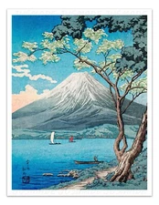 MOUNT FUJI 1945 Vintage Japanese Illustration -Unframed- Art Print