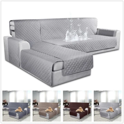 100% Waterproof L Shape Sofa Cover Sectional Couch Chaise Lounge Couch Slipcover