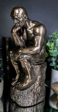 Rodin the Thinker Statue Fine Art Sculpture Male Nude Figure Bronze Finish