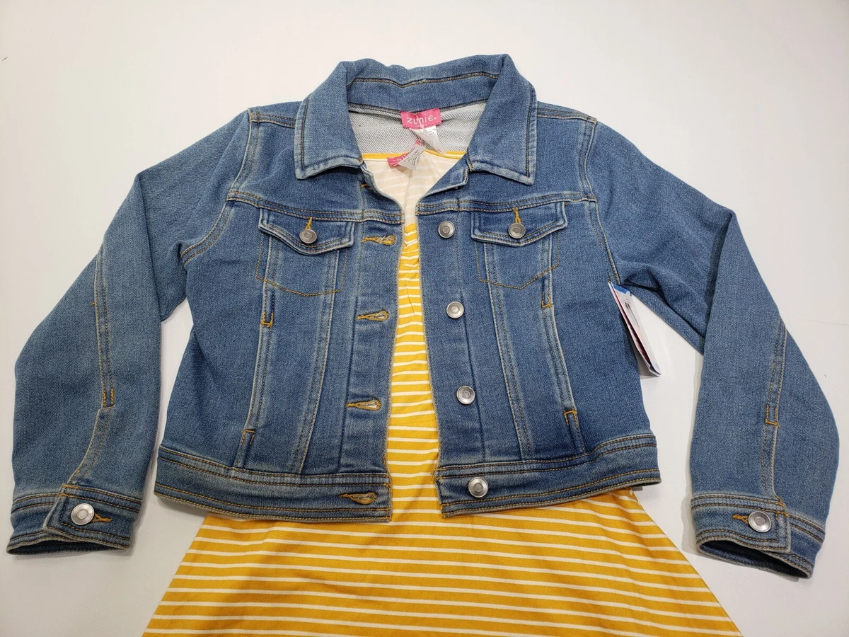 Skater dress with denim cheap jacket