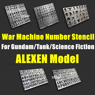 1/35 1/100 WWII Numbers&Letters Airbrush Stencil Template for
