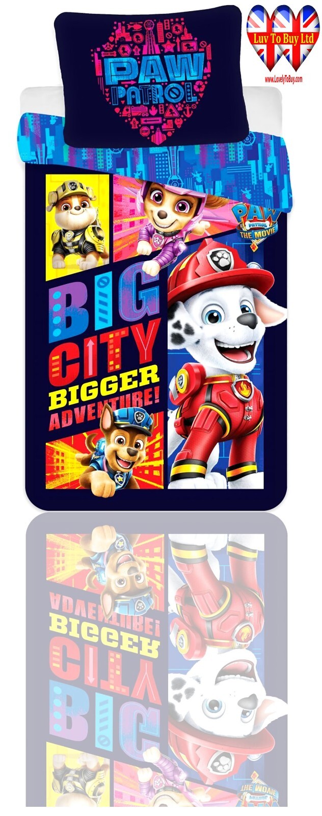 Paw Patrol Duvet Cover&Pillowcase,Baby Toddler Bedding Set, (100X135cm)