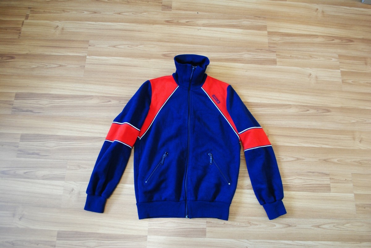 VINTAGE ADIDAS TRACK TOP JACKET 1980s STYLE WEST GERMANY SIZE D40 