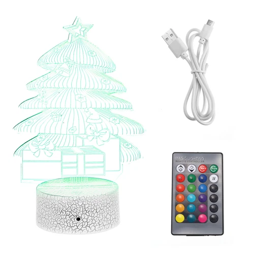 3D Illusion LED Night Light 7 Colours Bedroom Desk Kids Room Besides Decor Lamps - Picture 16 of 26